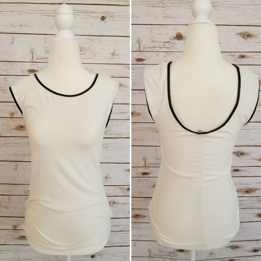 Express Tank w/faux leather detail
